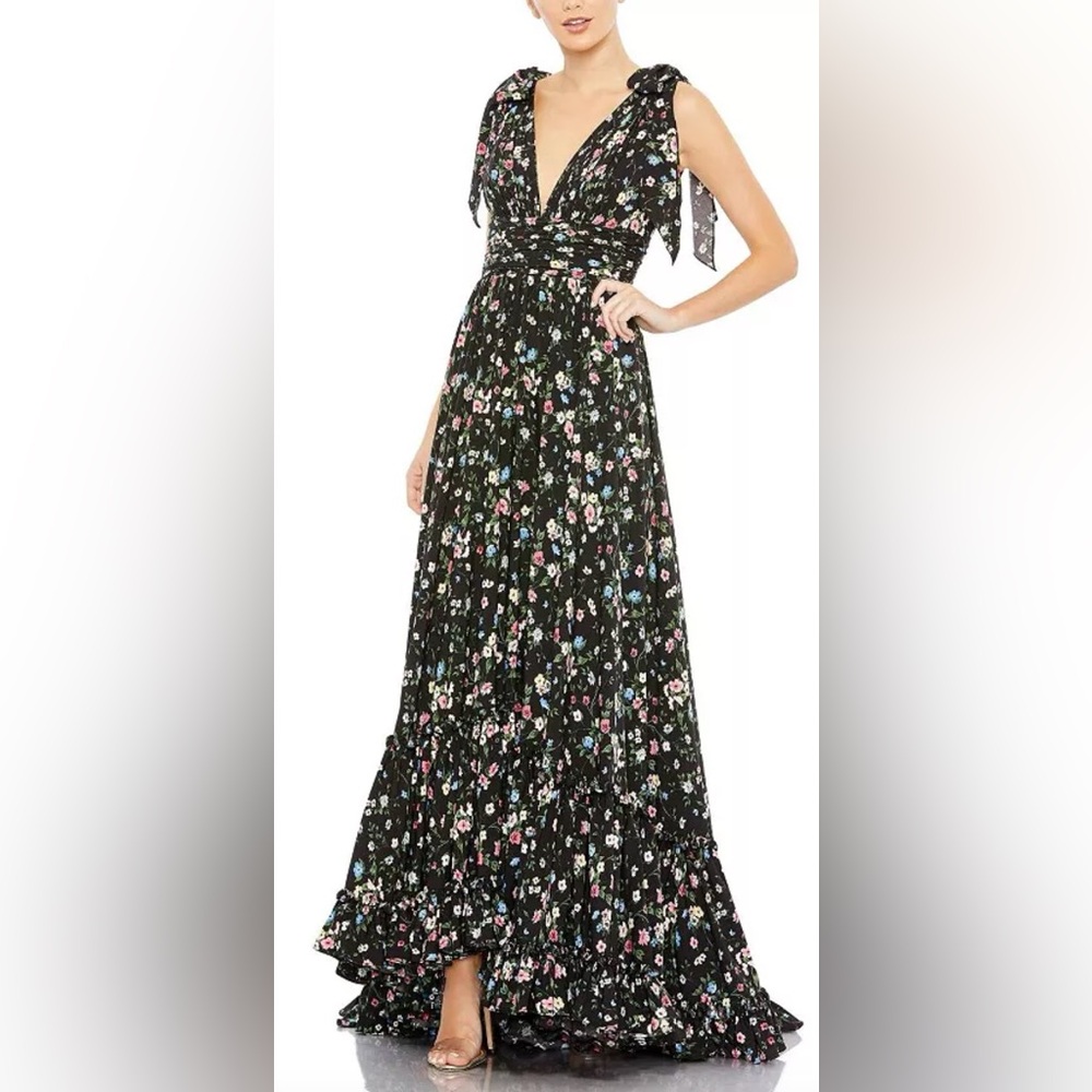 Mac Duggal Black Floral Maxi Dress - Picture 3 of 4
